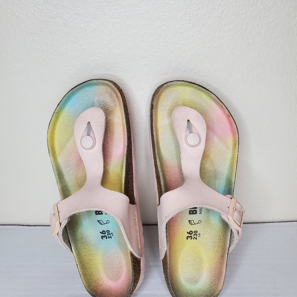 Birkenstock Gizeh‎ Vegan Light Rose BirkiBuc Thong Sandals Size 36, L5